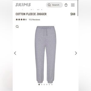 Skims cotton fleece joggers sweatpants
